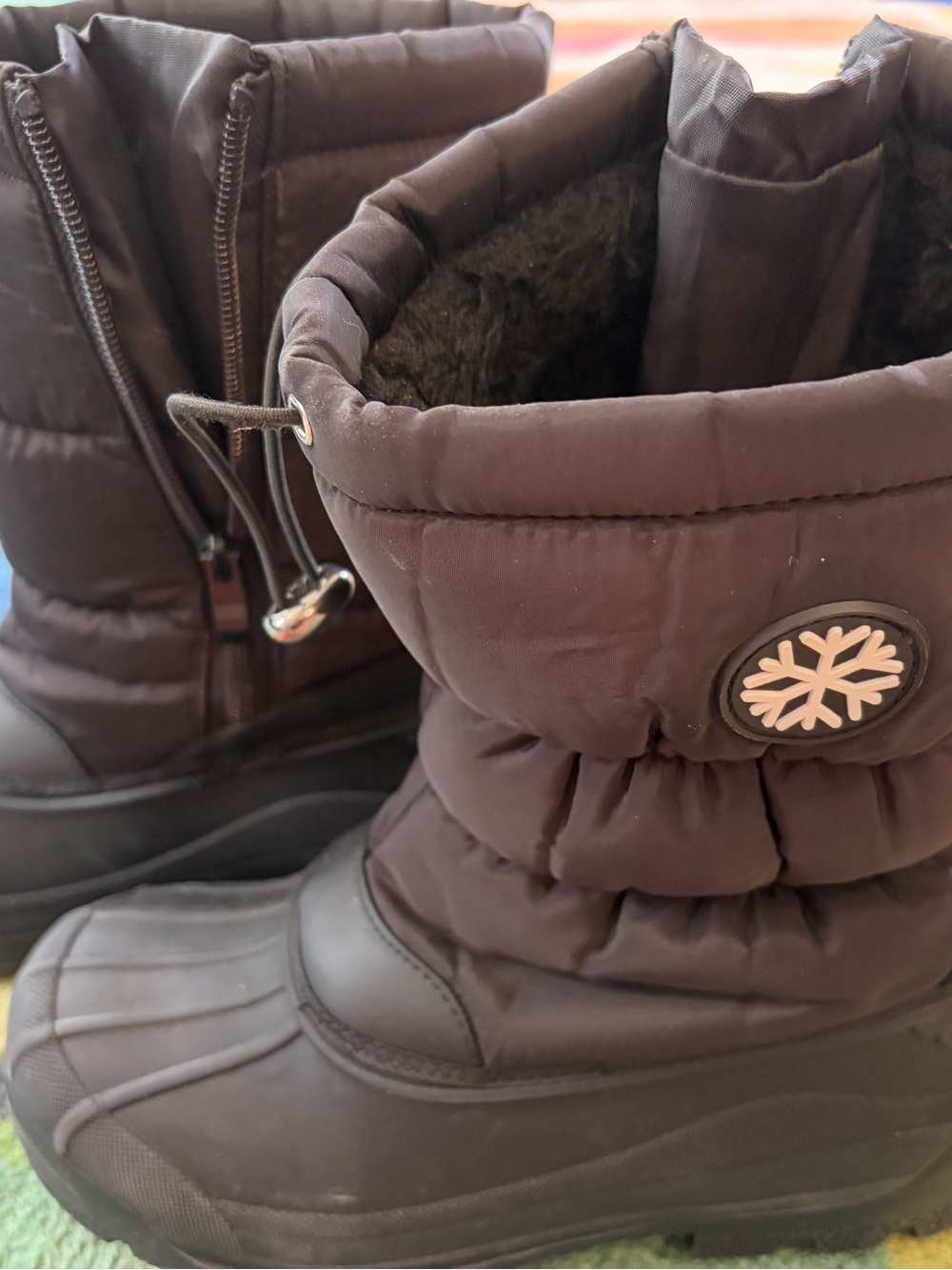 Kids Insulated Fur Winter Warm Snow Boots Waterproof,Slip Resistant, Zipper